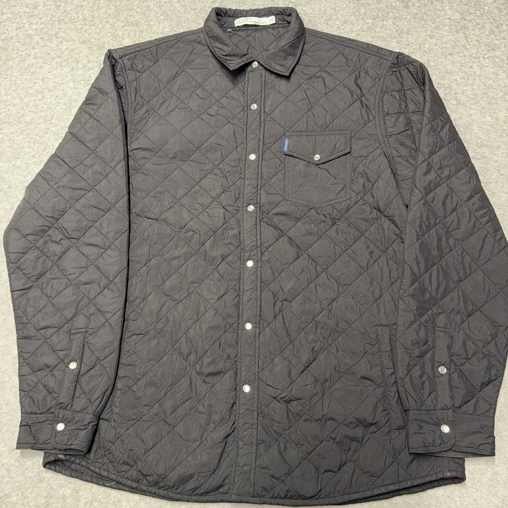 Criquet Jacket Mens XL Gray Quilted Snap Front Padded Shirt Shacket Outdoor